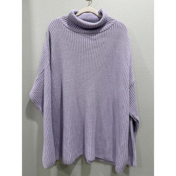 ASOS Sweaters - ASOS Design Lilac Turtleneck Roll Down Tunic Knit Sweater, Women's Large